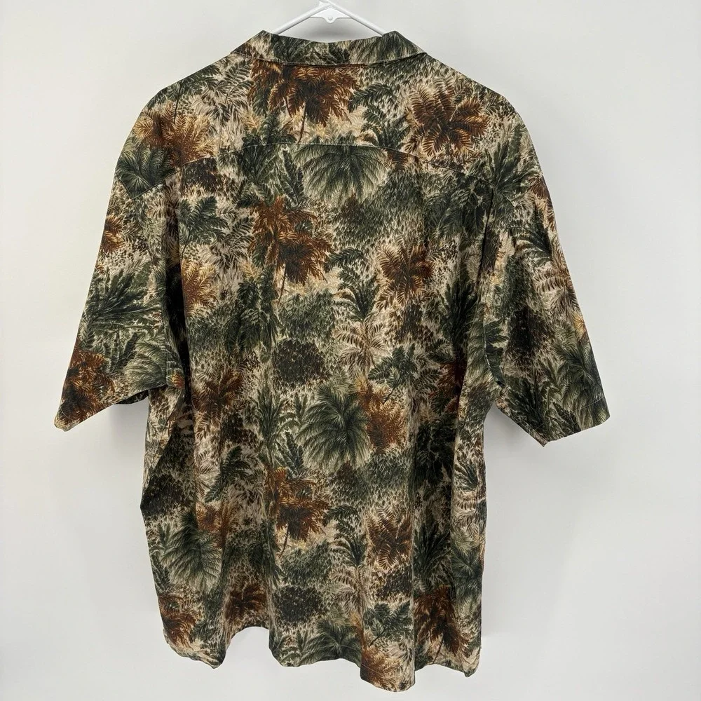 Daniel Cremieux Tropical Short Sleeve Button Shirt Mens 2XL Palm‎ Hawaiian Aloha